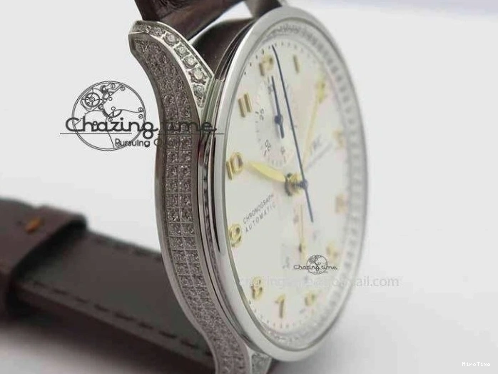 MIROTIME 1219 Portuguese IW3714 Diam ZF V2 1:1 Best Edition White Dial RG Numbers On Brown Leather Strap A79350 (Slim Movement) Fashionable 7246